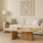 Belvoro Handcarved Coffee Table – Mango Wood Center Table for Sitting Room