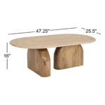 Belvoro Handcarved Coffee Table – Solid Mango Wood Center Table for Sitting Room - Image 6