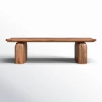 Decentra Sheesham Wood Coffee Table with sculptural block legs