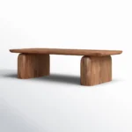 Decentra Sheesham Wood Coffee Table with sculptural block legs
