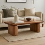 Decentra Sheesham Wood Coffee Table with sculptural block legs