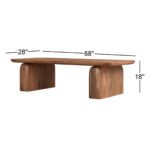 Decentra Sheesham Wood Coffee Table with sculptural block legs