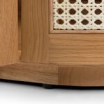 Grivano Handcarved Console Table in Solid Sheesham Wood with Cane Doors