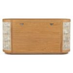 Grivano Handcarved Console Table in Solid Sheesham Wood with Cane Doors