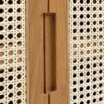 Grivano Handcarved Console Table in Solid Sheesham Wood with Cane Doors