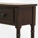 Handcarved Sheesham Wood Console Table with Storage Drawers & Shelf
