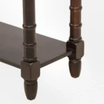 Handcarved Sheesham Wood Console Table with Storage Drawers & Shelf