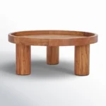 Round Coffee Table Online in Solid Sheesham Wood – Modern Natural Finish