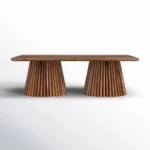 Wooden Coffee Table & Center Table with Twin Conical Base – Modern Design