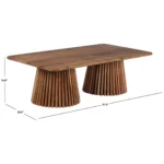 Wooden Coffee Table & Center Table with Twin Conical Base – Modern Design