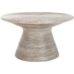 Modern Style Coffee Table with Round Top and Sculptural Base