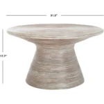 Modern Style Coffee Table with Round Top and Sculptural Base