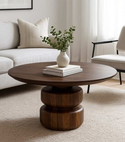 Buy Wooden Coffee Table Online – Solid Sheesham Wood Walnut Finish