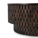 Kavaro Handcarved Coffee Table – Solid Sheesham Wood Round Centre Table - Image 5