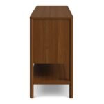 Orrica Handcrafted Wooden Sideboard with Ribbed Doors and Brass Handles