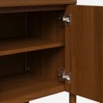 Orrica Handcrafted Wooden Sideboard with Ribbed Doors and Brass Handles