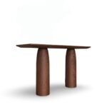 Lureva Handcarved Console Table in Solid Sheesham Wood with Sculptural Pedestal Design