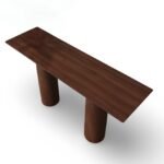 Lureva Handcarved Console Table in Solid Sheesham Wood with Sculptural Pedestal Design