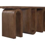 Orrica Handcarved Console Table in Solid Sheesham Wood with U-Shaped Legs