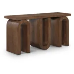 Orrica Handcarved Console Table in Solid Sheesham Wood with U-Shaped Legs