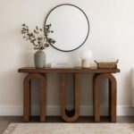 Orrica Handcarved Console Table in Solid Sheesham Wood with U-Shaped Legs