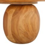 Orvian handcrafted round solid wood coffee table with sculpted legs