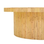 Handcrafted round Sheesham wood coffee table with natural finish