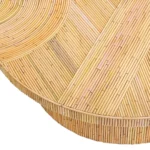 Handcrafted round Sheesham wood coffee table with natural finish
