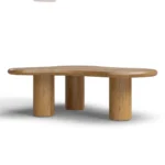 Handcrafted Solid Wood Coffee Table with Organic Modern Design