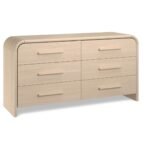 Trivio Handcarved Console Table in Solid Mango Wood with Natural Grain