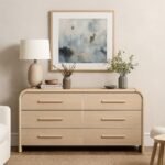 Trivio Handcarved Console Table in Solid Mango Wood with Natural Grain