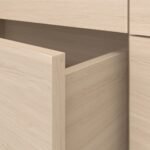 Trivio Handcarved Console Table in Solid Mango Wood with Natural Grain