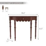 Veyora Handcarved Mango Wood Console Table with Drawer and Elegant Carved Design