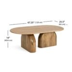 Belvoro Handcarved Coffee Table – Mango Wood Center Table for Sitting Room
