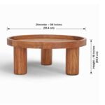 Round Coffee Table Online in Solid Sheesham Wood – Modern Natural Finish