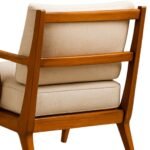 Elara Curve Armchair – Handcrafted Curved Wooden Armchair in Sheesham Wood with Cushions