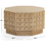 Falvero Handcrafted Mango Wood Coffee Table – Modern Geometric Designer Centre Table - Image 6