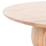 Aurea Round Sheesham Wood Coffee Table with sculptural pedestal base