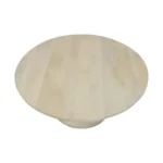 Round wooden center table for living room with pedestal base