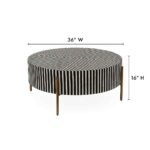 Bone Inlay Centre Round Table in Black and White – Designer Coffee Table