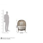 Dome Cane Lounge Chair with curved wooden dome back and natural cane weave