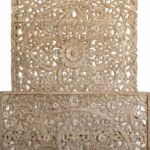 Artesa handcarved sheesham bed with intricate floral carving in solid wood
