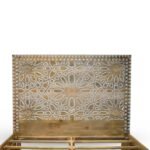 Atelier sheesham wooden bed with hand-carved headboard and solid wood frame