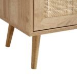 Kyros Cane Bar Cabinet in solid Sheesham wood with handwoven cane doors