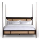 EvoCanewood sheesham wood bed with solid wood frame and cane detailing