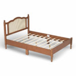 Luxecraft cane bed with solid wood frame and handwoven cane headboard