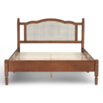 Luxecraft cane bed with solid wood frame and handwoven cane headboard