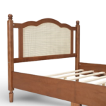 Luxecraft cane bed with solid wood frame and handwoven cane headboard