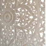 Magnolia mango wood bed with floral handcarved headboard