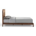 Maison rattan bed with solid wood frame and woven rattan headboard